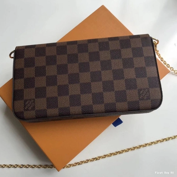 First bags ru Damier Louis N63032 Vuitton Felicie Bag Pochette 0823